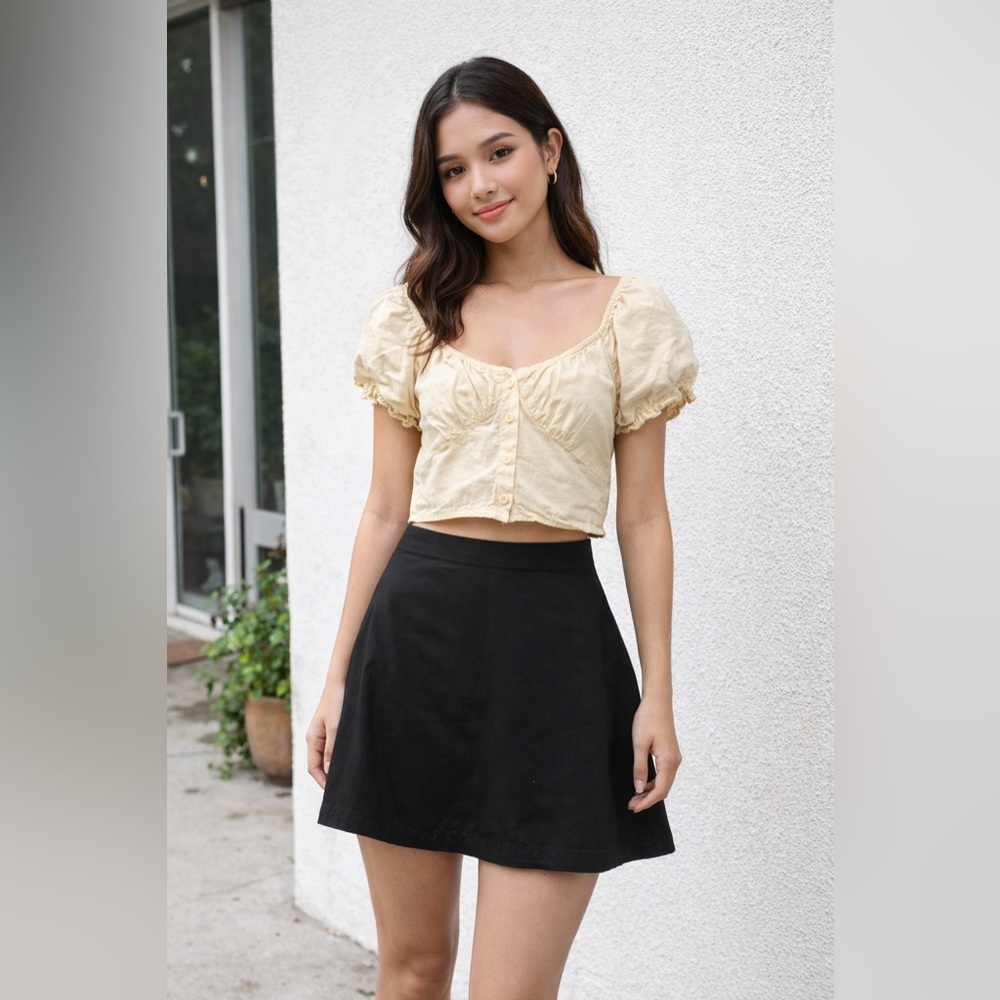Princess Polly Black Skirt and yellow top set